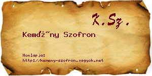 Kemény Szofron névjegykártya
